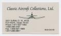 Text: [Classic Aircraft Collections Business Card]