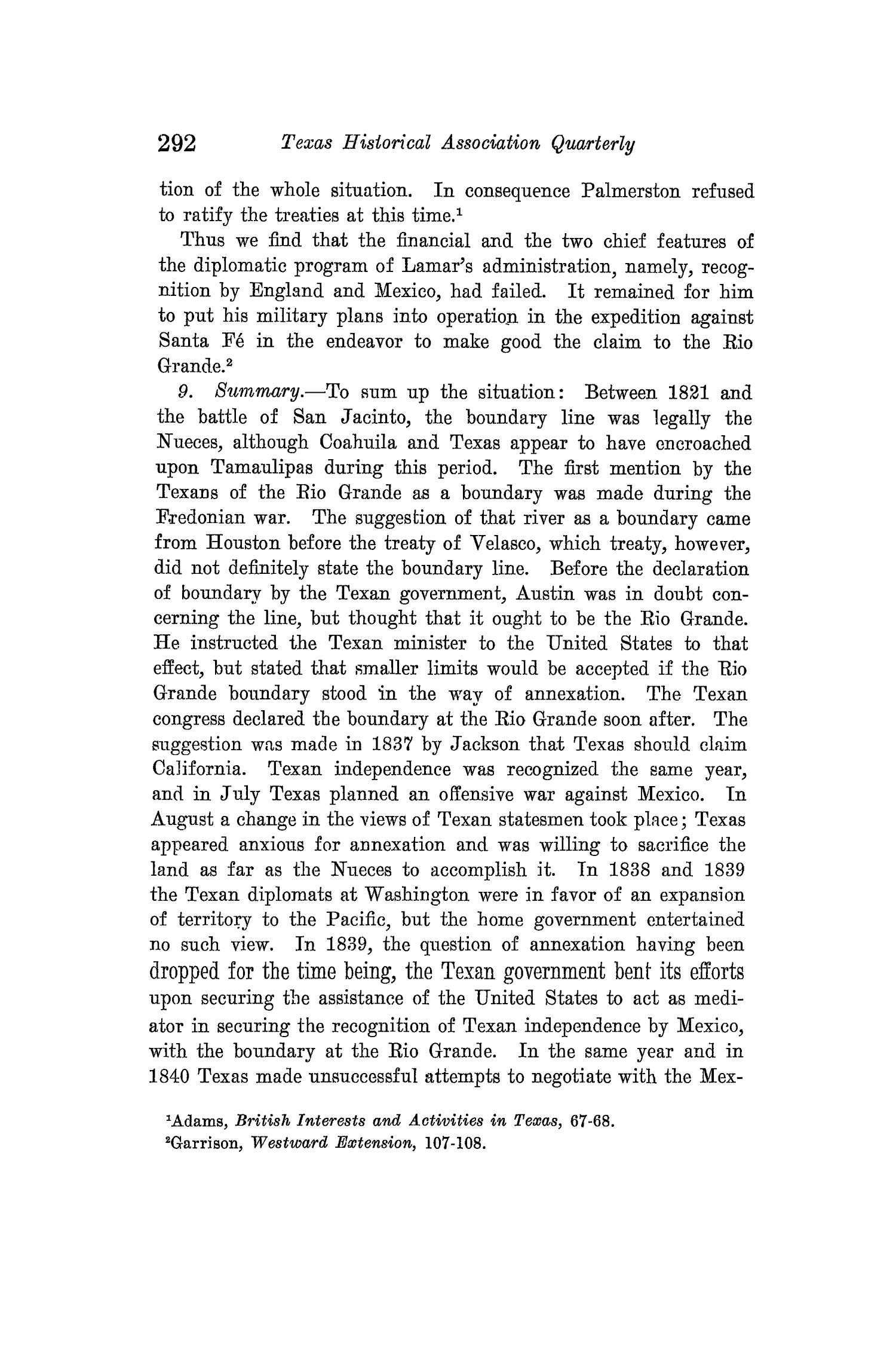 The Quarterly of the Texas State Historical Association, Volume 14, July 1910 - April, 1911
                                                
                                                    292
                                                