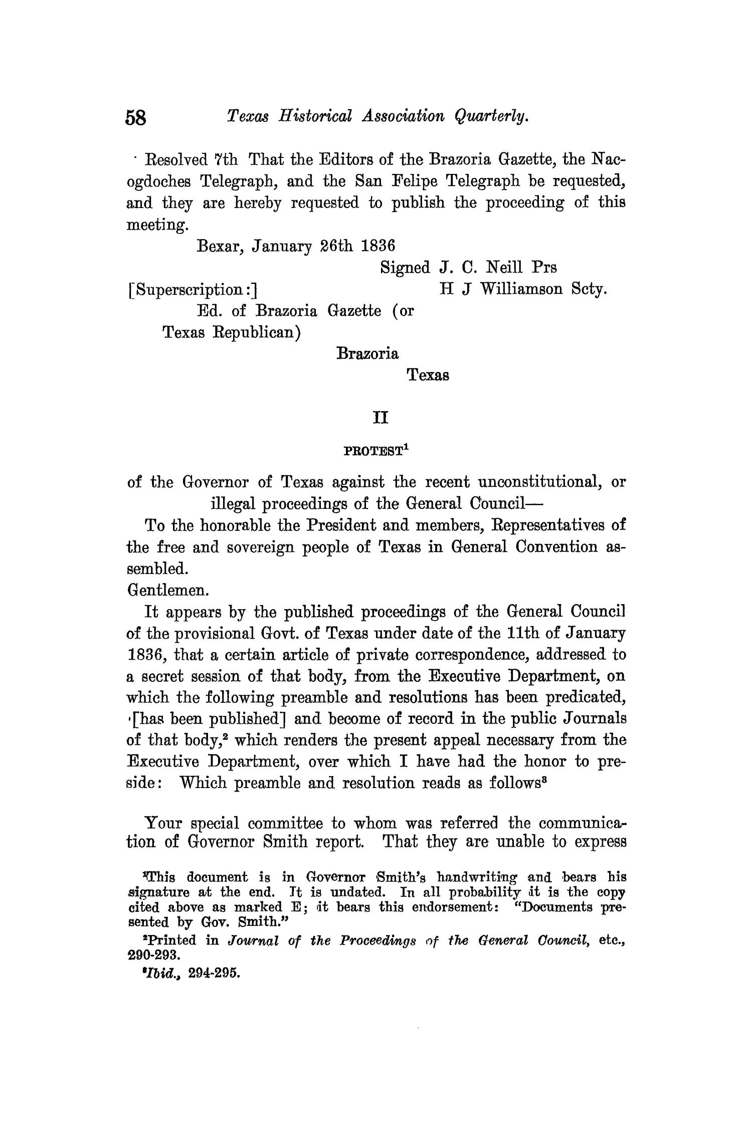 The Quarterly of the Texas State Historical Association, Volume 14, July 1910 - April, 1911
                                                
                                                    58
                                                