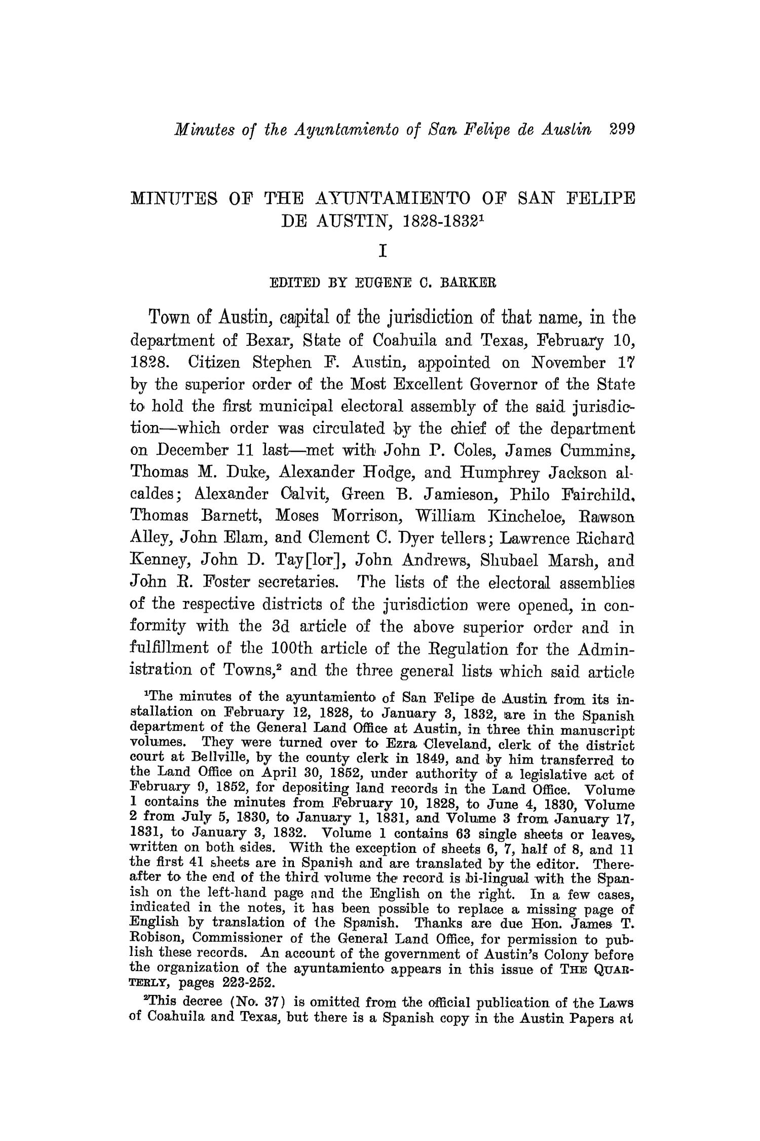 The Southwestern Historical Quarterly, Volume 21, July 1917 - April, 1918
                                                
                                                    299
                                                
