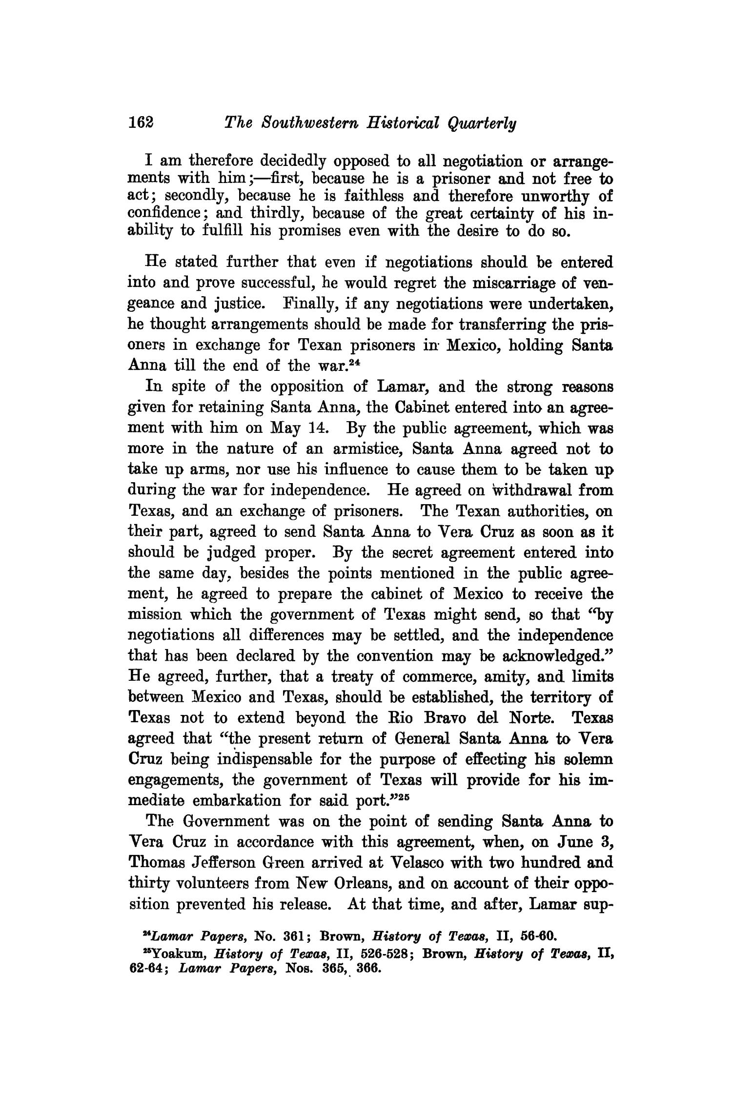 The Southwestern Historical Quarterly, Volume 23, July 1919 - April, 1920
                                                
                                                    162
                                                