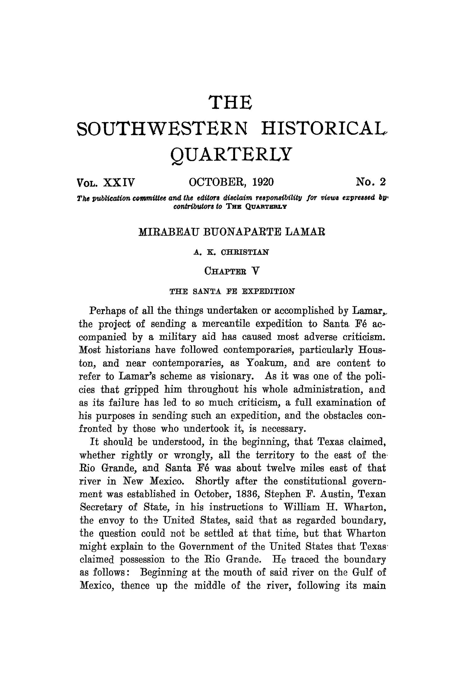 The Southwestern Historical Quarterly, Volume 24, July 1920 - April, 1921
                                                
                                                    87
                                                