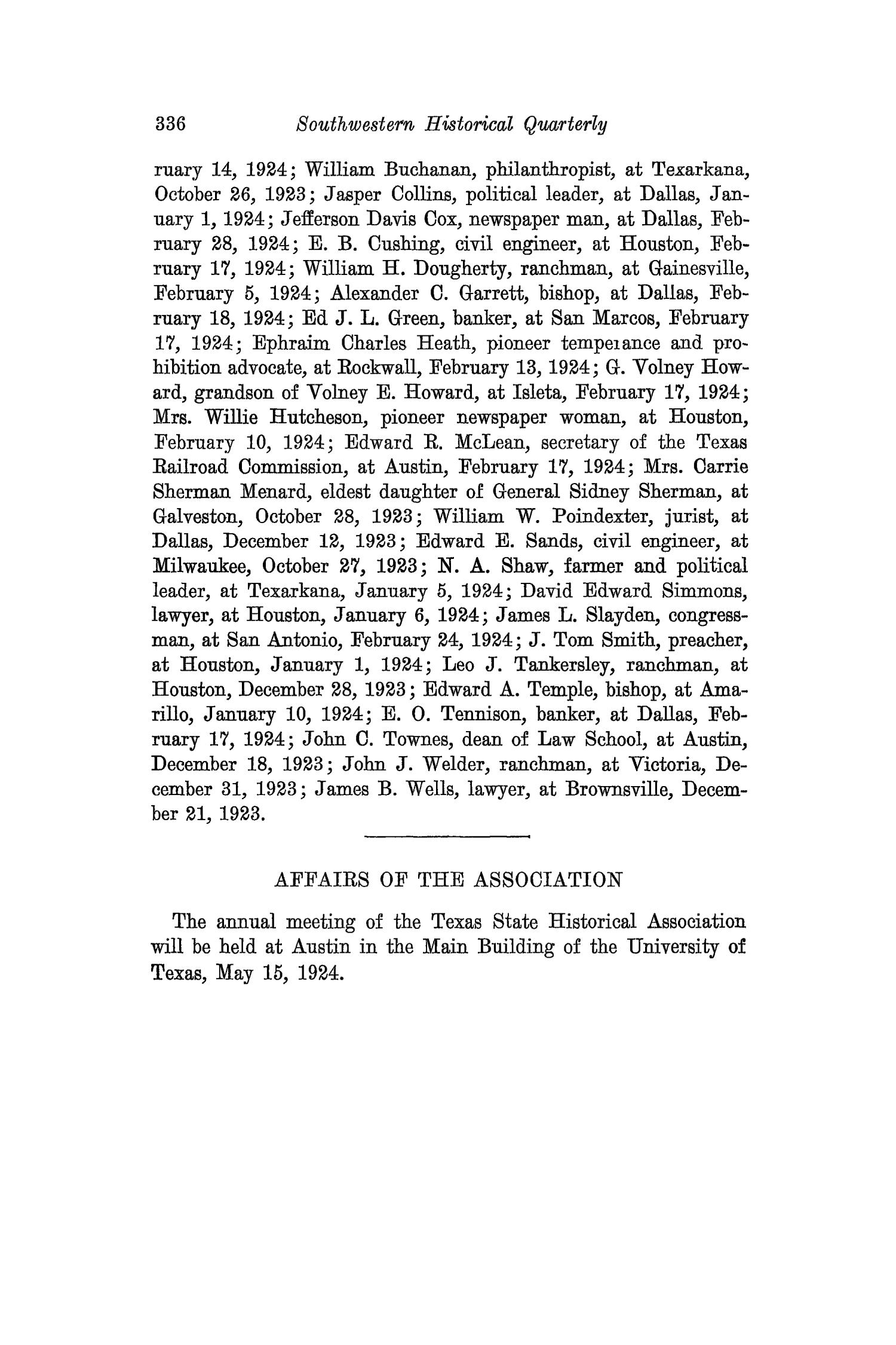 The Southwestern Historical Quarterly, Volume 27, July 1923 - April, 1924
                                                
                                                    336
                                                