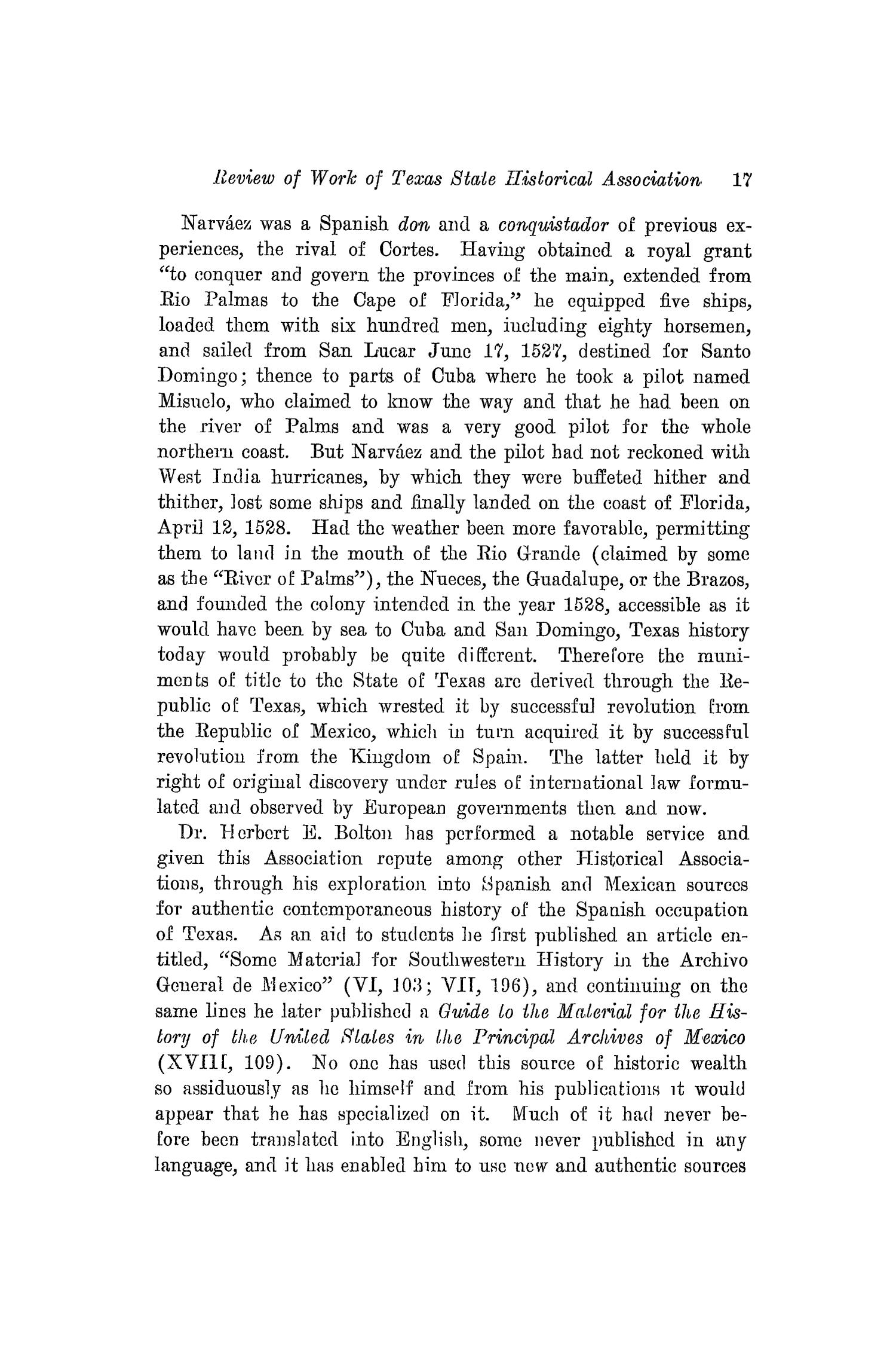 The Southwestern Historical Quarterly, Volume 31, July 1927 - April, 1928
                                                
                                                    17
                                                