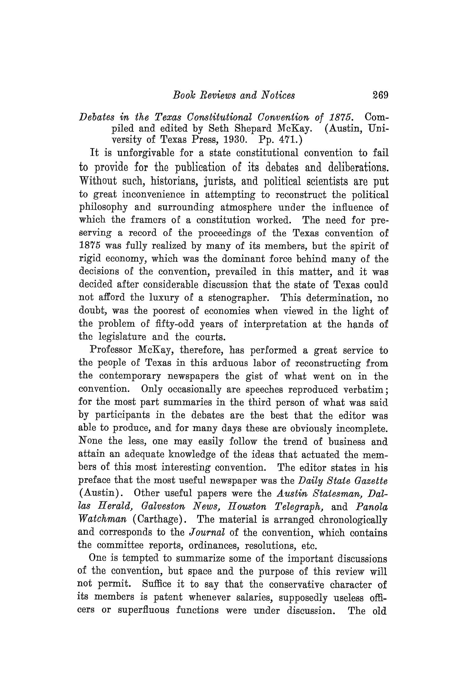The Southwestern Historical Quarterly, Volume 34, July 1930 - April, 1931
                                                
                                                    269
                                                