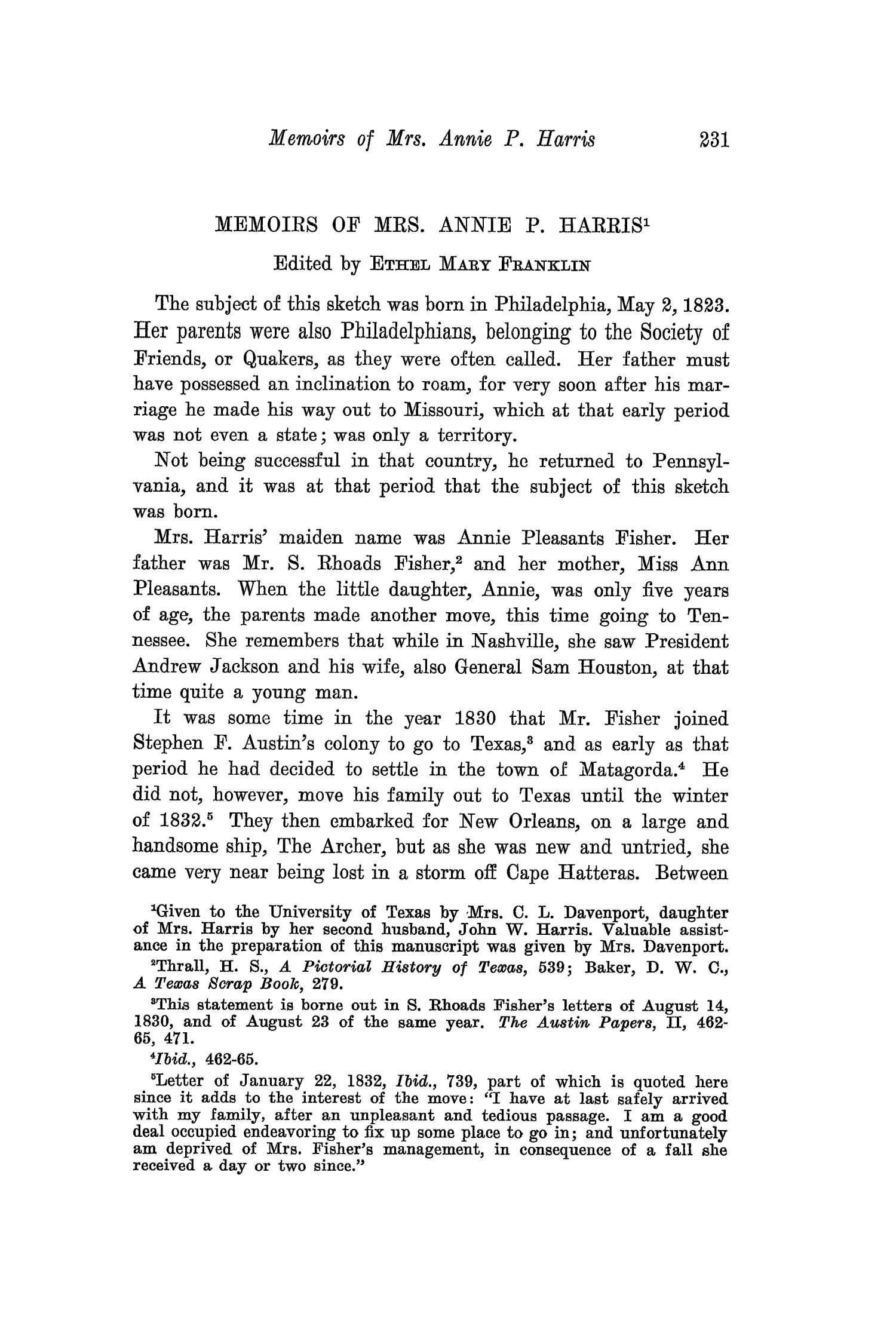 The Southwestern Historical Quarterly, Volume 40, July 1936 - April, 1937
                                                
                                                    231
                                                
