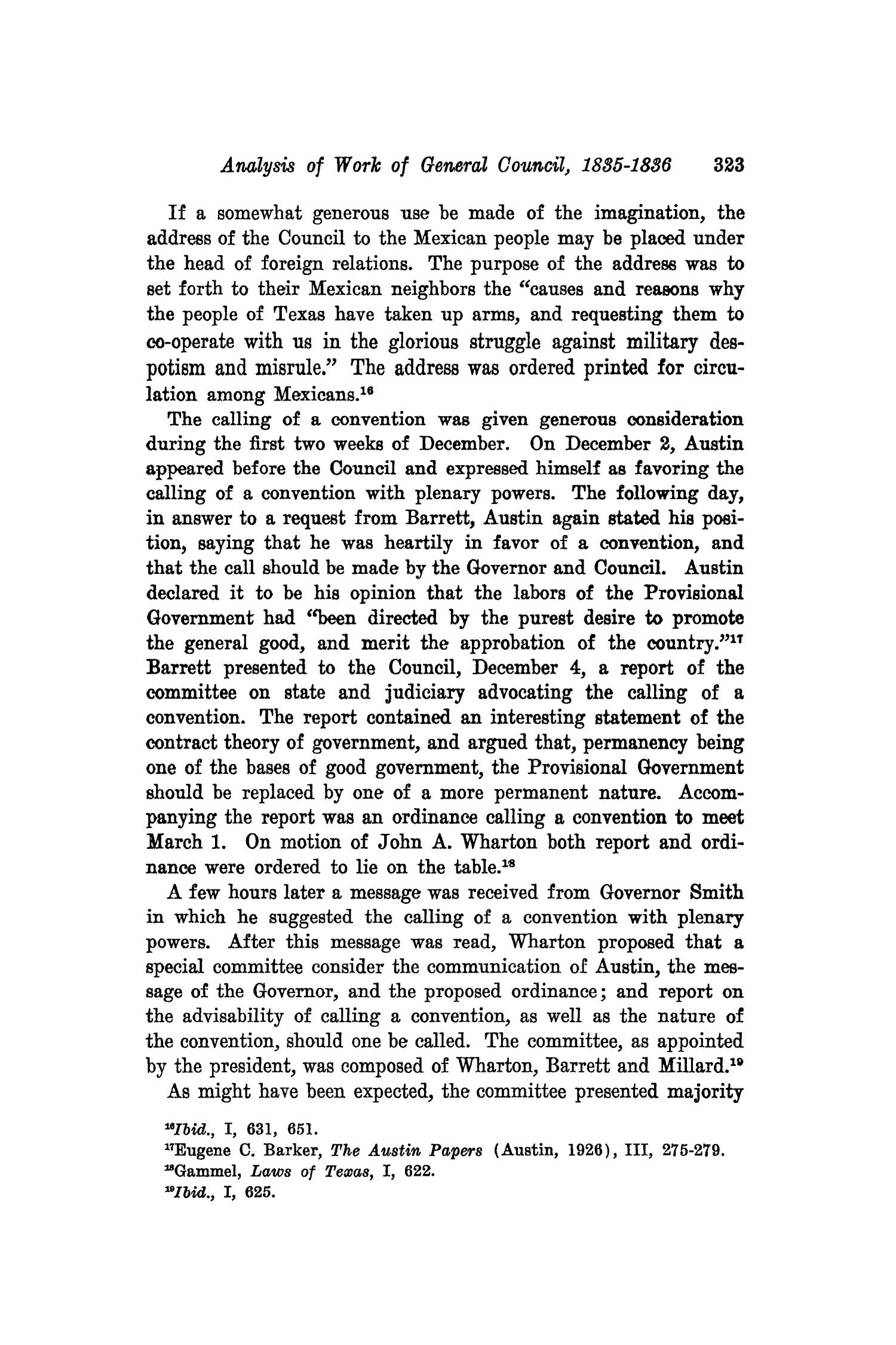 The Southwestern Historical Quarterly, Volume 40, July 1936 - April, 1937
                                                
                                                    323
                                                