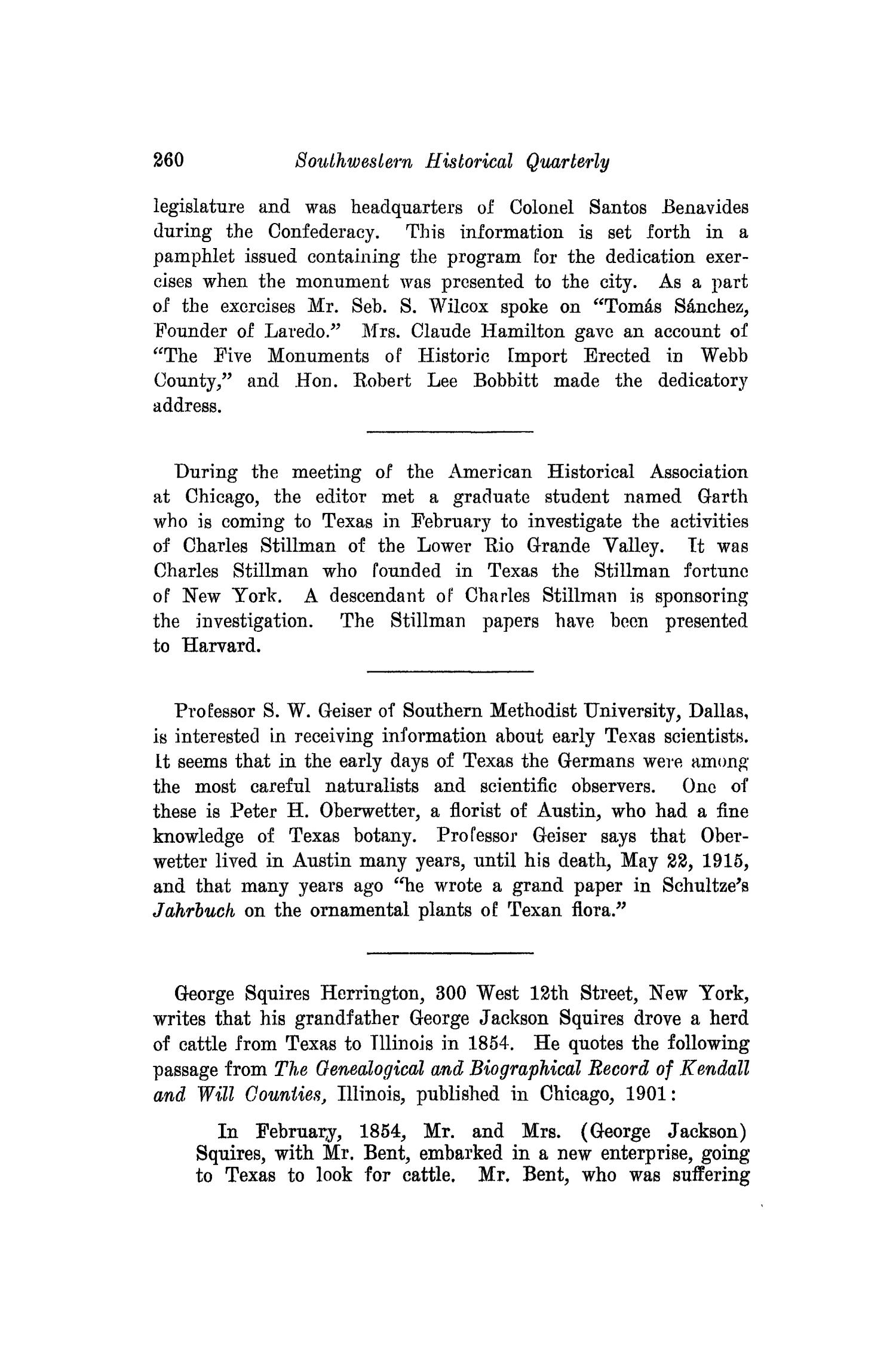 The Southwestern Historical Quarterly, Volume 42, July 1938 - April, 1939
                                                
                                                    260
                                                