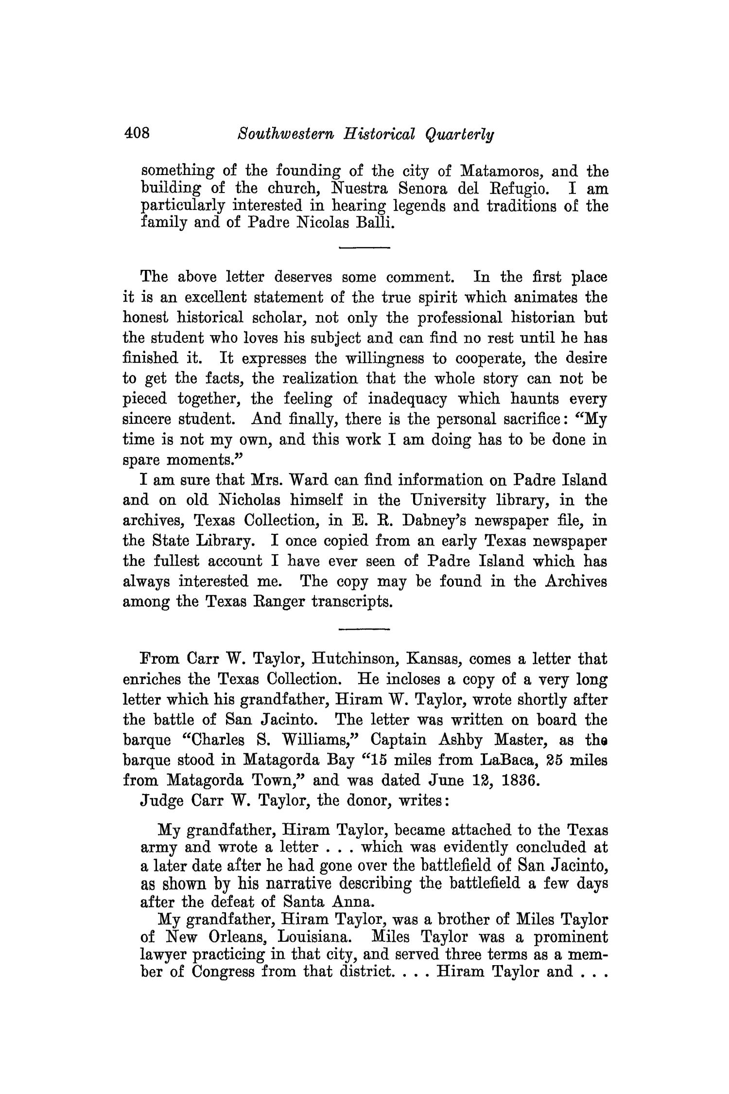 The Southwestern Historical Quarterly, Volume 42, July 1938 - April, 1939
                                                
                                                    408
                                                