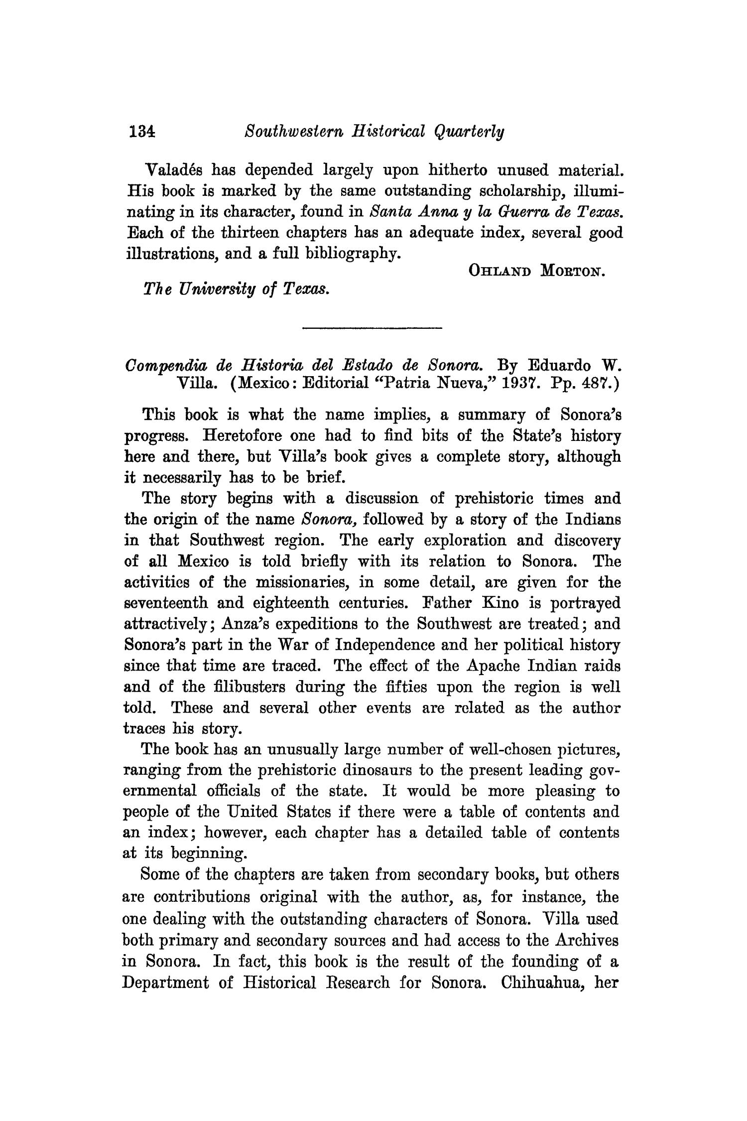 The Southwestern Historical Quarterly, Volume 43, July 1939 - April, 1940
                                                
                                                    134
                                                