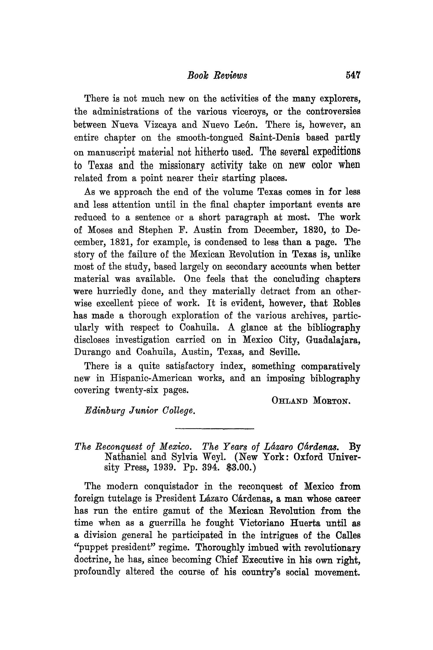 The Southwestern Historical Quarterly, Volume 43, July 1939 - April, 1940
                                                
                                                    547
                                                