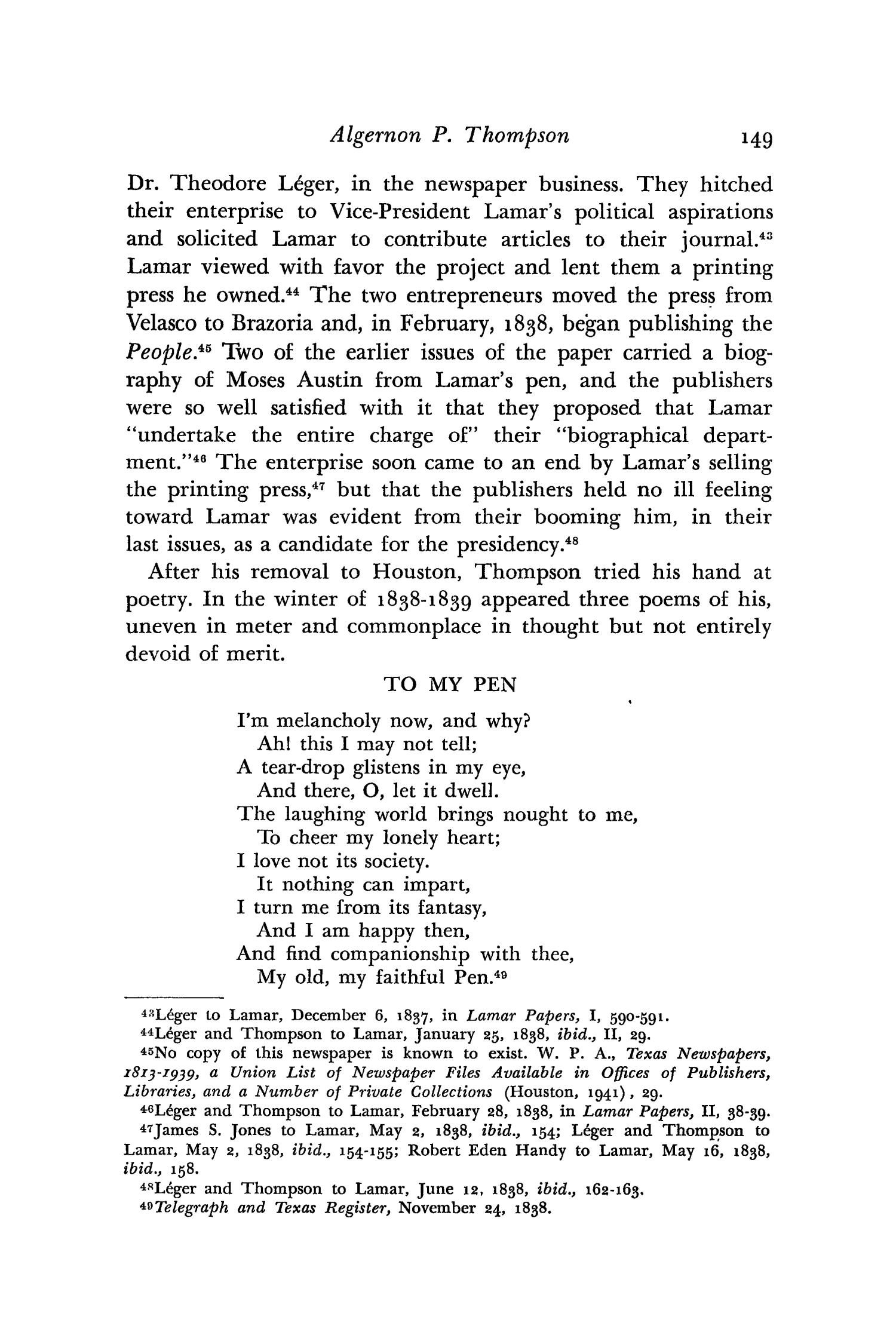 The Southwestern Historical Quarterly, Volume 51, July 1947 - April, 1948
                                                
                                                    149
                                                