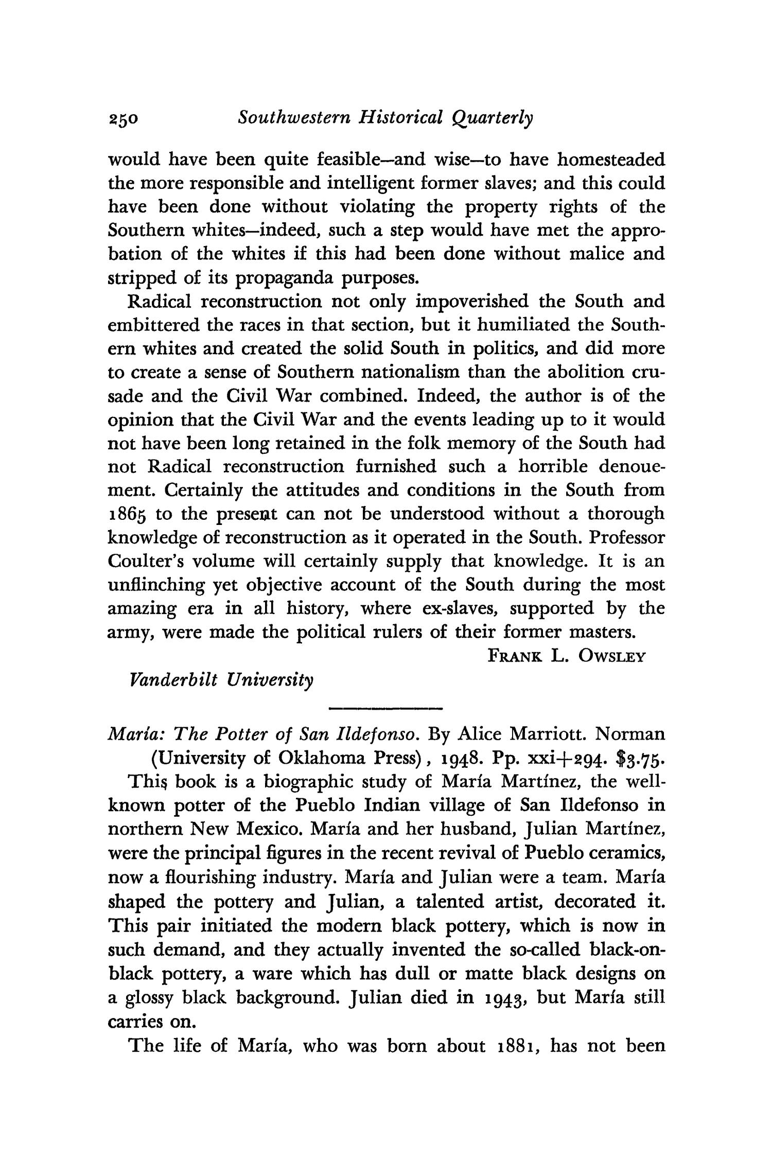 The Southwestern Historical Quarterly, Volume 52, July 1948 - April, 1949
                                                
                                                    250
                                                