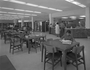 Primary view of object titled '[Huston-Tillotson Library Interior]'.