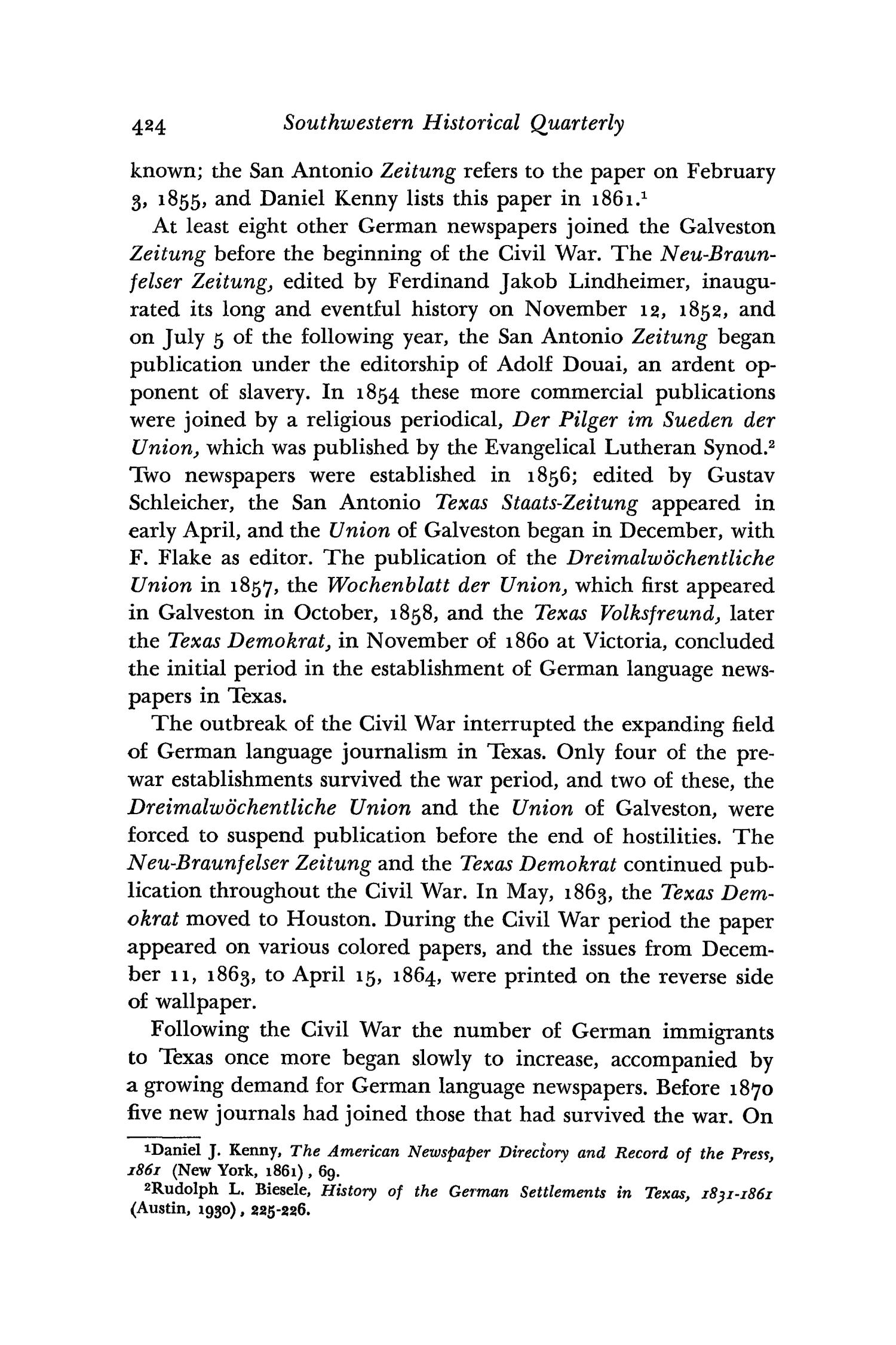 The Southwestern Historical Quarterly, Volume 57, July 1953 - April, 1954
                                                
                                                    424
                                                