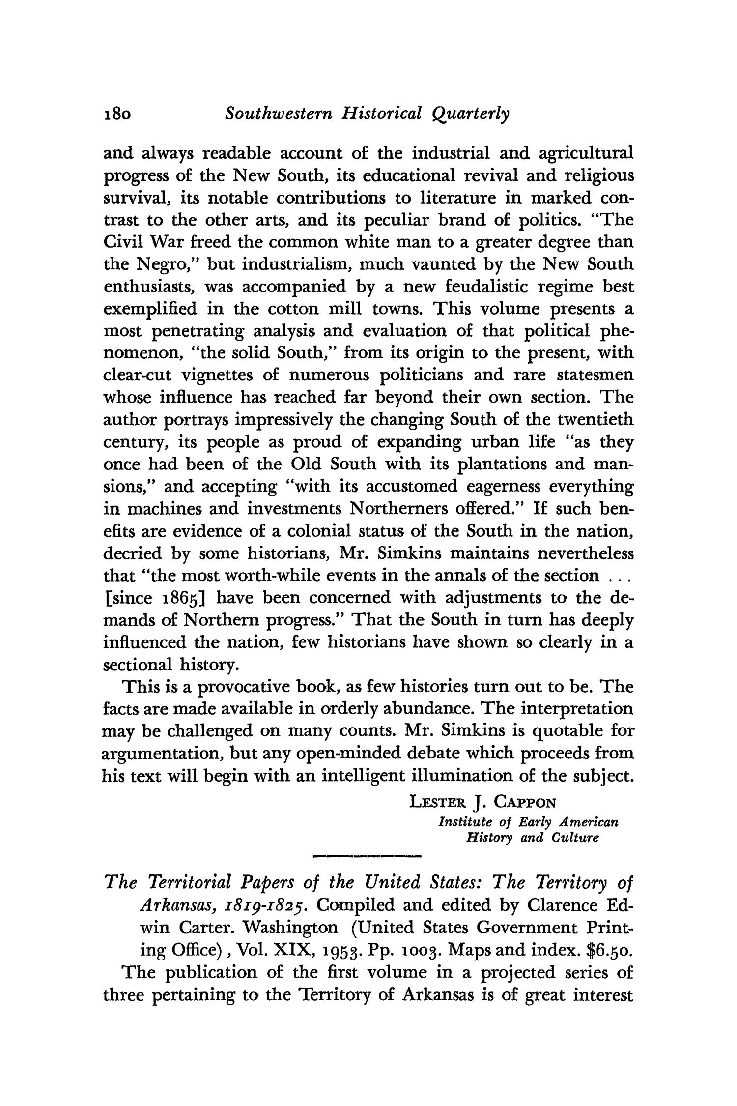 The Southwestern Historical Quarterly, Volume 58, July 1954 - April, 1955
                                                
                                                    180
                                                