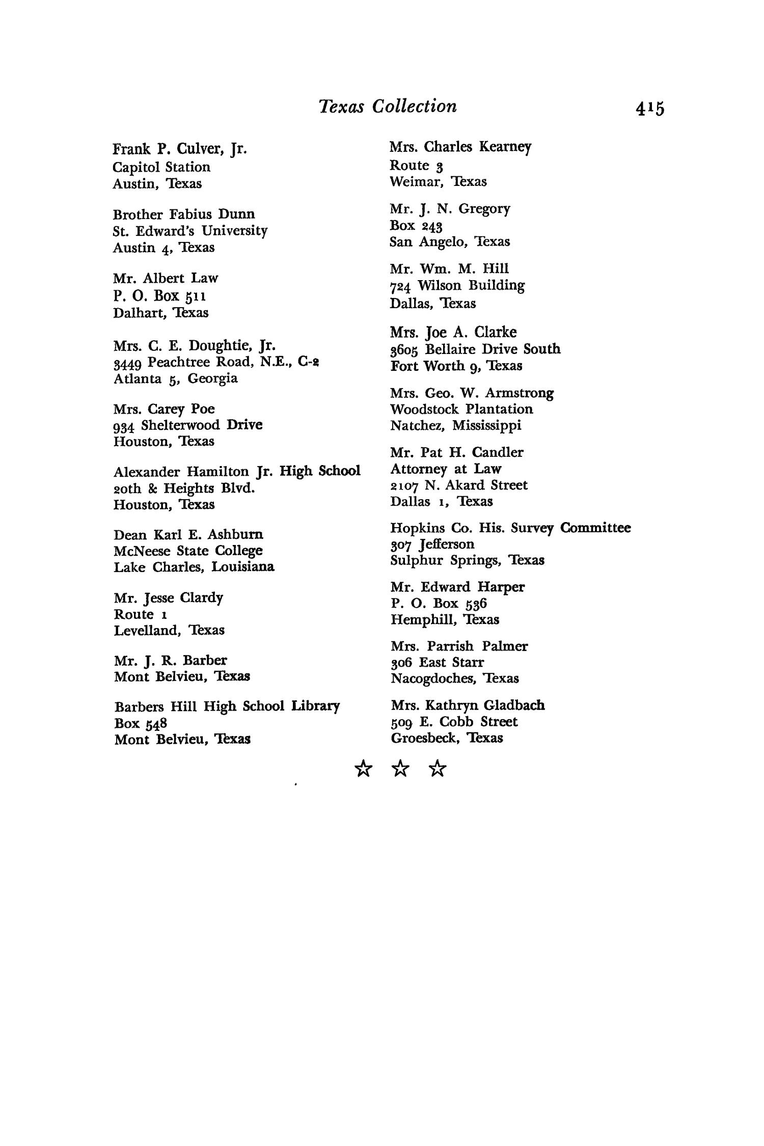 The Southwestern Historical Quarterly, Volume 60, July 1956 - April, 1957
                                                
                                                    415
                                                