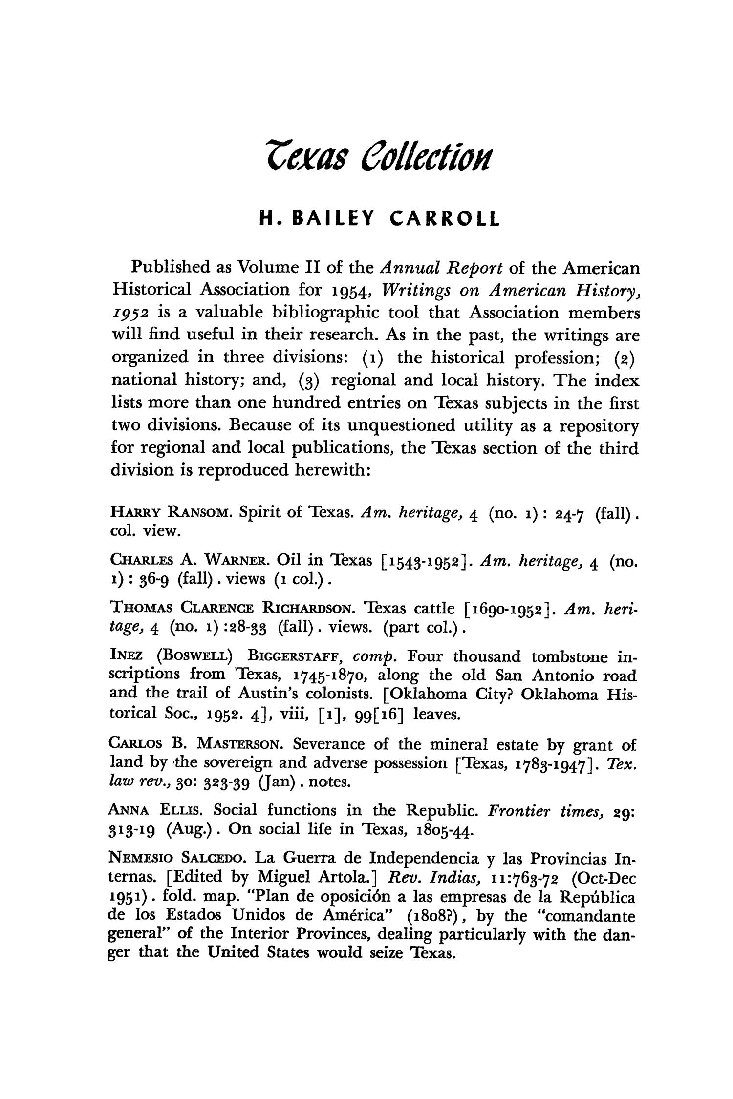 The Southwestern Historical Quarterly, Volume 62, July 1958 - April, 1959
                                                
                                                    260
                                                