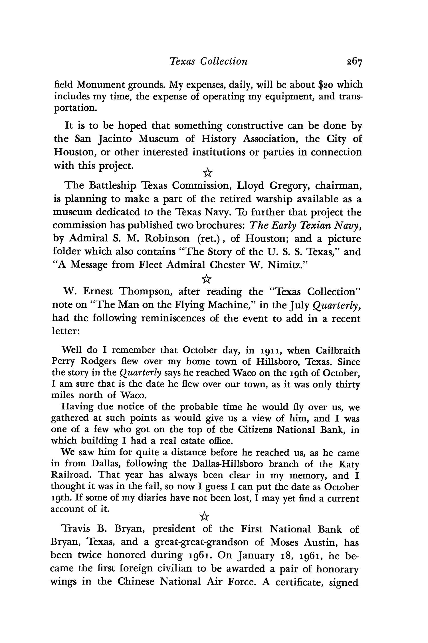The Southwestern Historical Quarterly, Volume 65, July 1961 - April, 1962
                                                
                                                    267
                                                