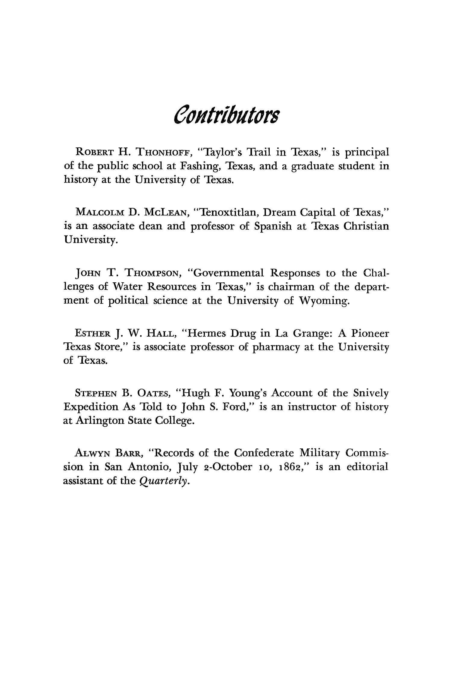 The Southwestern Historical Quarterly, Volume 70, July 1966 - April, 1967
                                                
                                                    162
                                                