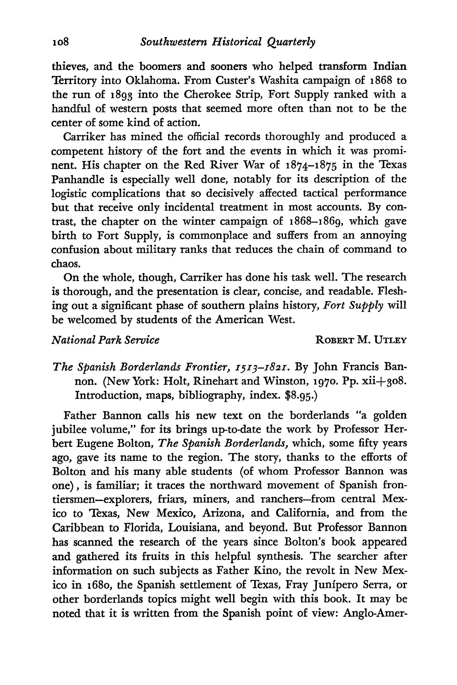 The Southwestern Historical Quarterly, Volume 75, July 1971 - April, 1972
                                                
                                                    108
                                                