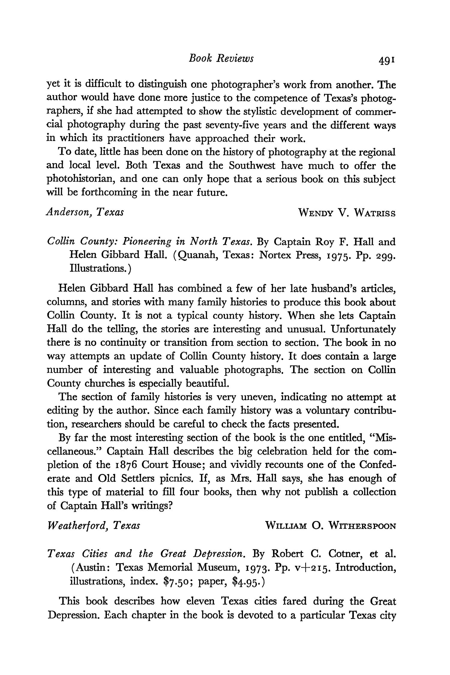 The Southwestern Historical Quarterly, Volume 79, July 1975 - April, 1976
                                                
                                                    491
                                                