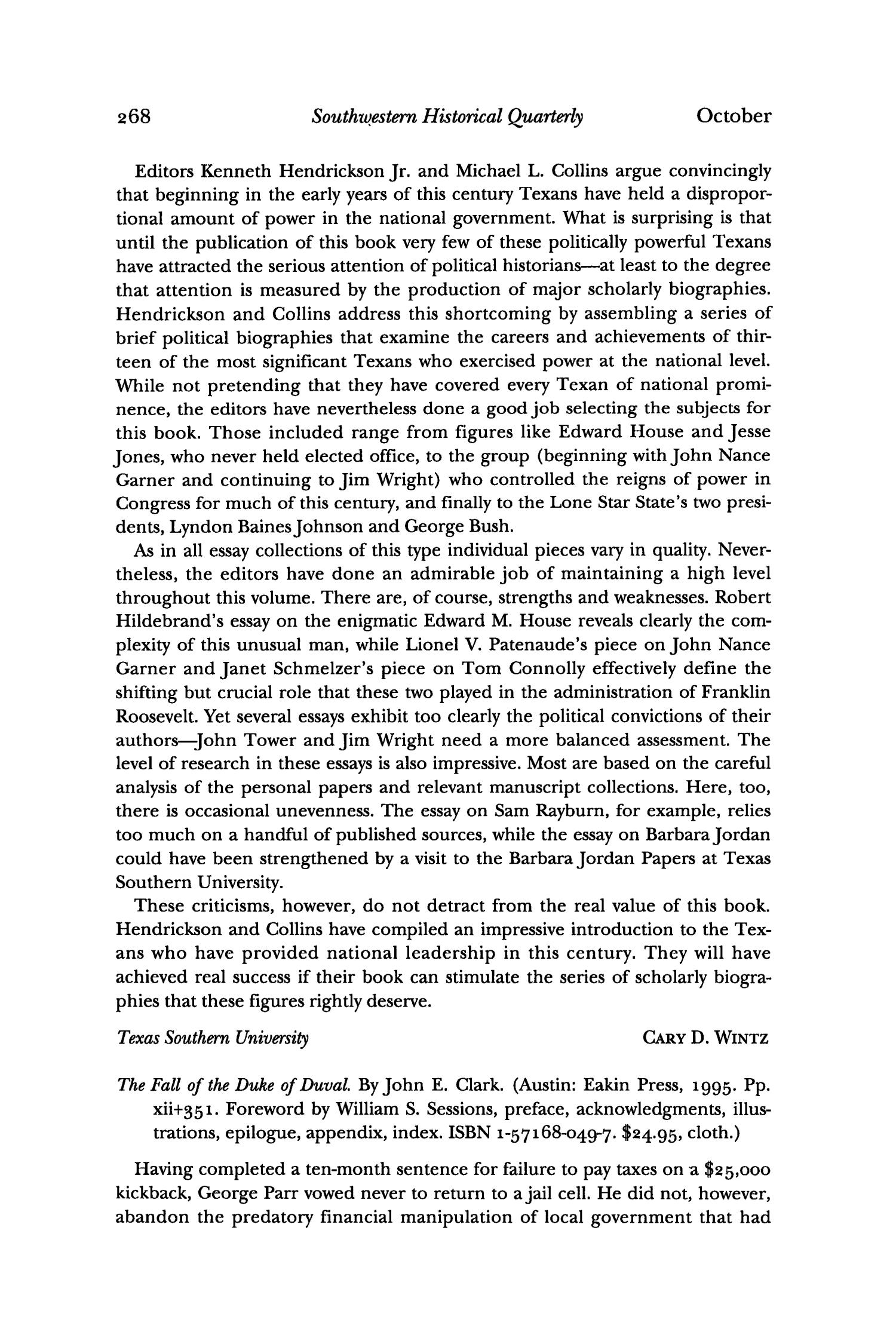 The Southwestern Historical Quarterly, Volume 100, July 1996 - April, 1997
                                                
                                                    268
                                                