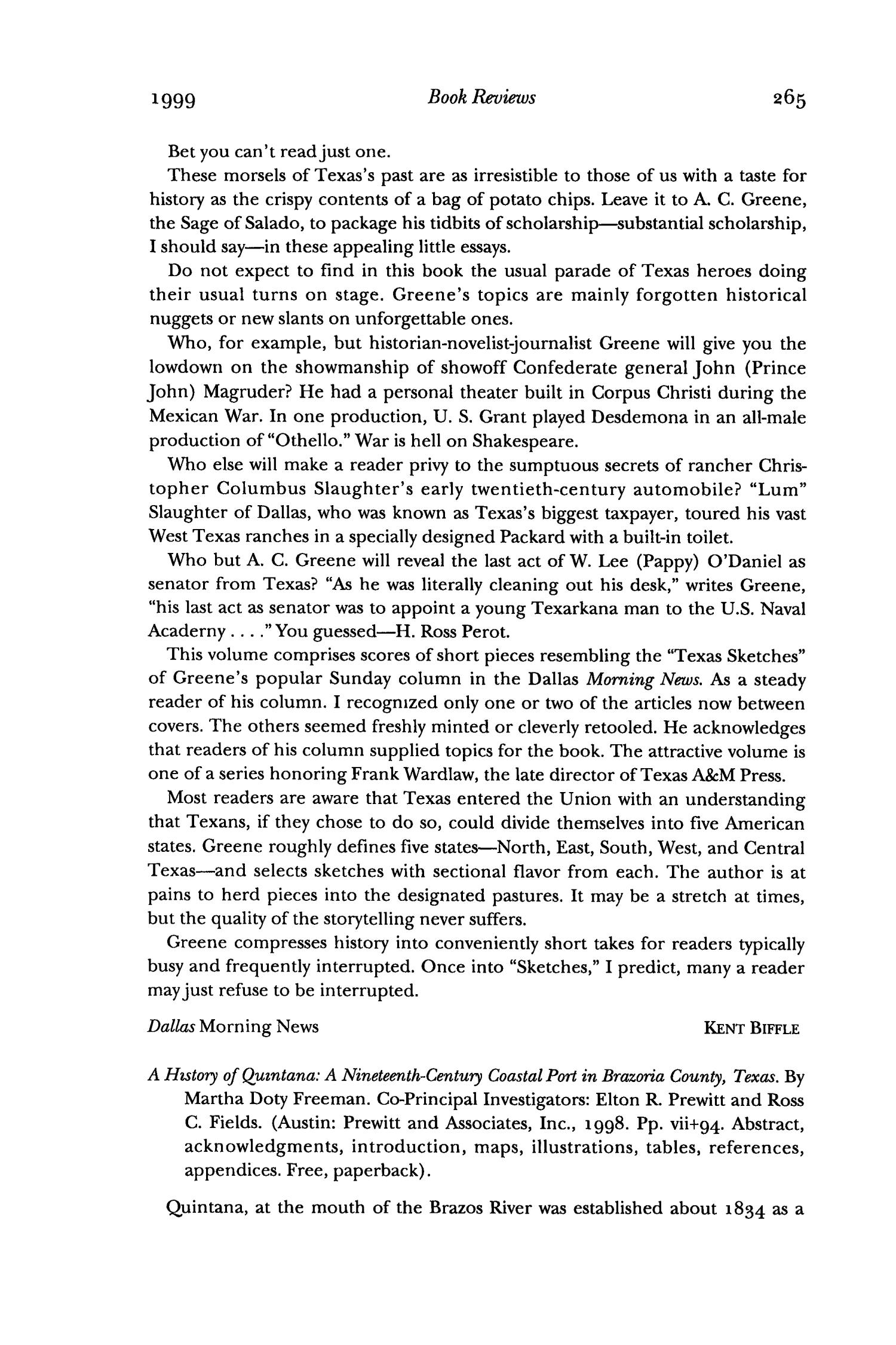 The Southwestern Historical Quarterly, Volume 103, July 1999 - April, 2000
                                                
                                                    265
                                                