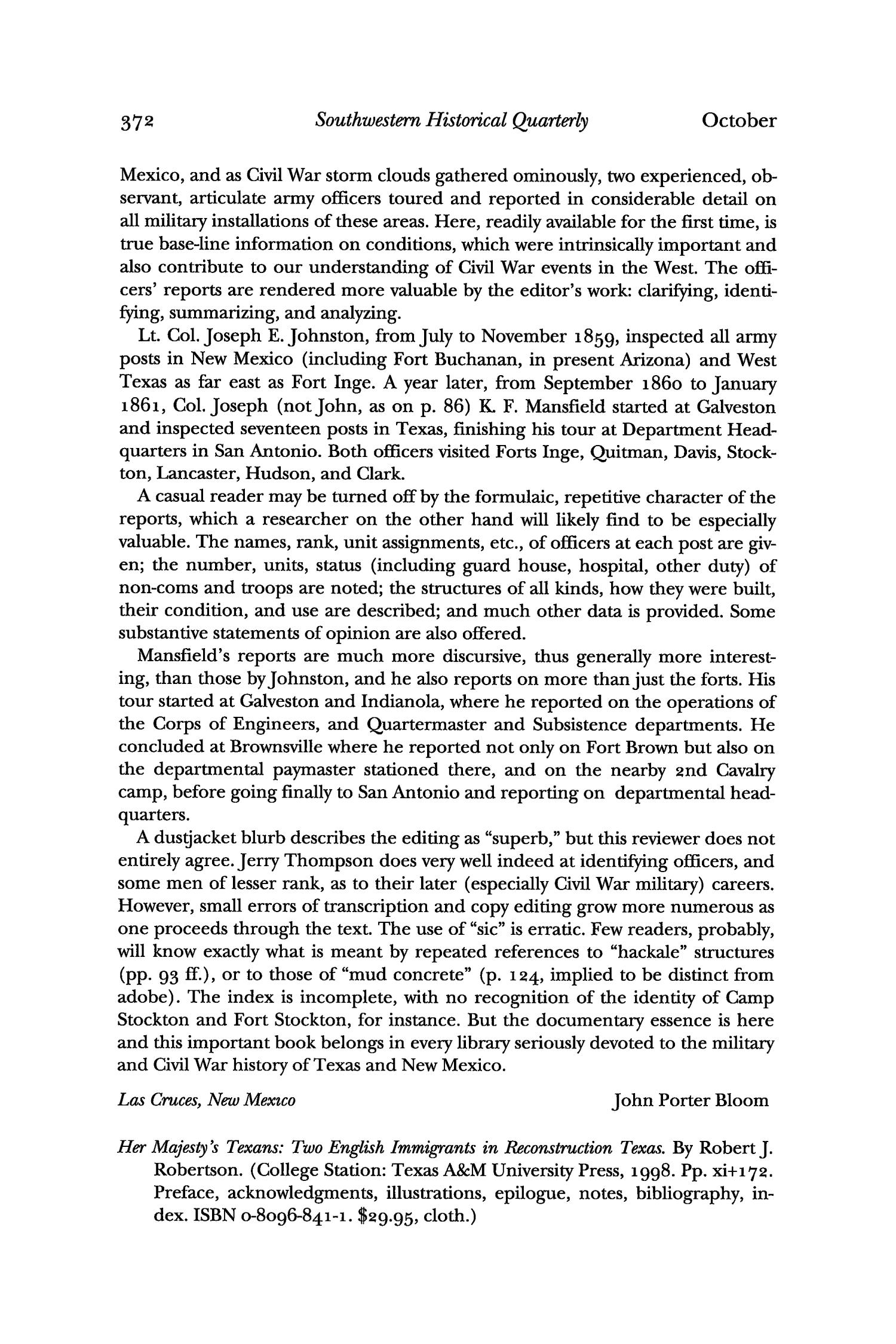 The Southwestern Historical Quarterly, Volume 105, July 2001 - April, 2002
                                                
                                                    372
                                                