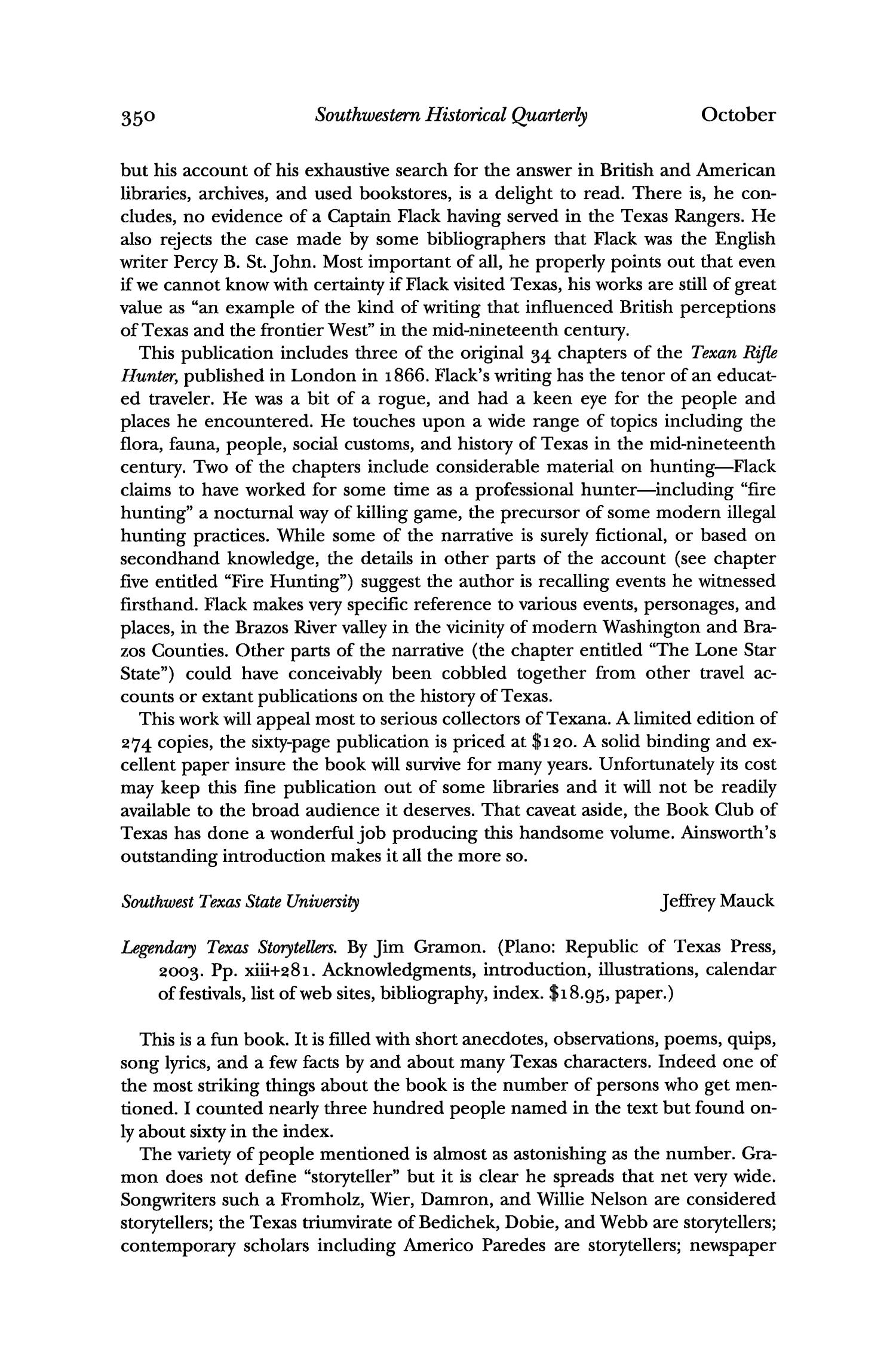 The Southwestern Historical Quarterly, Volume 107, July 2003 - April, 2004
                                                
                                                    350
                                                