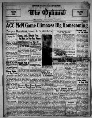Primary view of object titled 'The Optimist (Abilene, Tex.), Vol. 22, No. 12, Ed. 1, Thursday, November 29, 1934'.