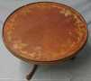 Thumbnail image of item number 1 in: 'Coffee table, round with inlaid wood top.'.