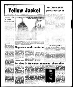 Primary view of object titled 'The Howard Payne University Yellow Jacket (Brownwood, Tex.), Vol. 74, No. 5, Ed. 1, Friday, October 10, 1986'.