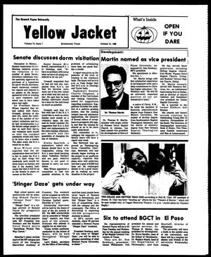 Primary view of object titled 'The Howard Payne University Yellow Jacket (Brownwood, Tex.), Vol. 74, No. 7, Ed. 1, Friday, October 31, 1986'.