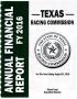 Report: Texas Racing Commission Annual Financial Report: 2016