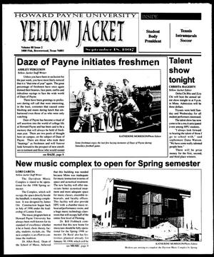 Primary view of object titled 'Howard Payne University Yellow Jacket (Brownwood, Tex.), Vol. 88, No. 2, Ed. 1, Thursday, September 18, 1997'.
