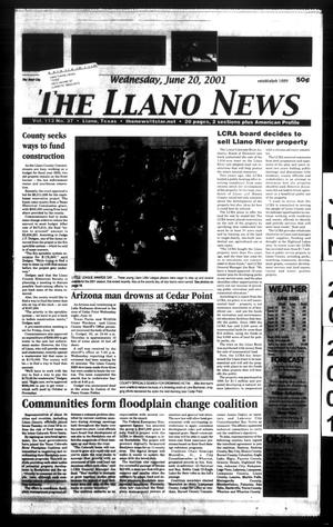 Primary view of object titled 'The Llano News (Llano, Tex.), Vol. 113, No. 37, Ed. 1 Wednesday, June 20, 2001'.
