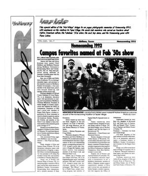 Primary view of object titled 'McMurry University War Whoop (Abilene, Tex.), Vol. 70, No. 7, Ed. 1, Sunday, November 1, 1992'.