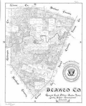 Primary view of object titled 'Map of Blanco County'.