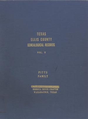 Primary view of object titled 'Texas Genealogical Records, Ellis County, Volume 5, 1450-1955'.