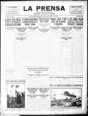 Primary view of object titled 'La Prensa (San Antonio, Tex.), Vol. 3, No. 266, Ed. 1 Monday, August 2, 1915'.