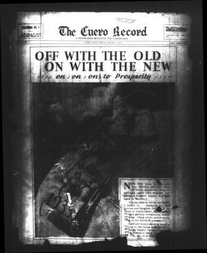 Primary view of object titled 'The Cuero Record (Cuero, Tex.), Vol. 39, No. 1, Ed. 1 Sunday, January 1, 1933'.