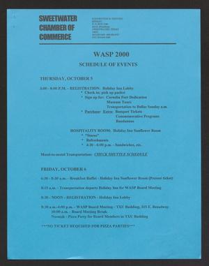 Primary view of object titled '[WASP 2000 Reunion Schedule]'.