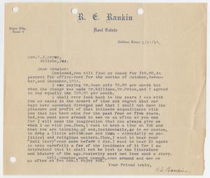 Primary view of object titled '[Letter from R. E. Rankin to Honorable W. J. Bryan, January 11, 1915]'.