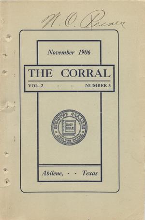 Primary view of object titled 'The Corral, Volume 2, Number 3, November 1906'.
