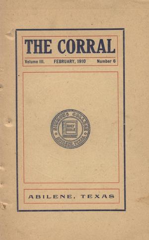 Primary view of object titled 'The Corral, Volume 3, Number 6, February, 1910'.
