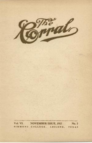 Primary view of object titled 'The Corral, Volume 6, Number 2, November, 1912'.
