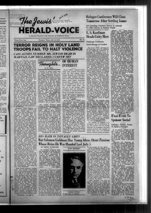 Primary view of object titled 'The Jewish Herald-Voice (Houston, Tex.), Vol. 33, No. 15, Ed. 1 Thursday, July 14, 1938'.