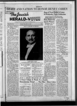 Primary view of object titled 'The Jewish Herald-Voice (Houston, Tex.), Vol. 33, No. 3, Ed. 1 Friday, April 22, 1938'.