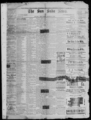 Primary view of object titled 'The San Saba News. (San Saba, Tex.), Vol. 13, No. 11, Ed. 1, Friday, December 24, 1886'.